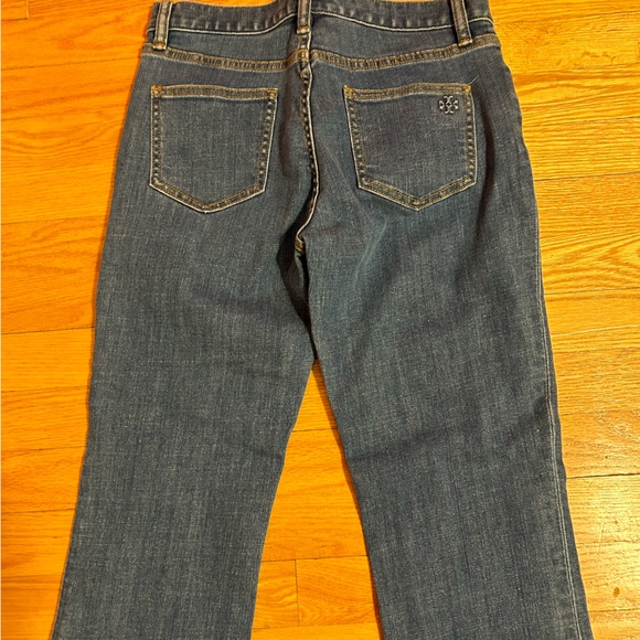 Tory Burch Wide Leg | White Fringe Connor | Cropped Bottom Jeans - Picture 4 of 5